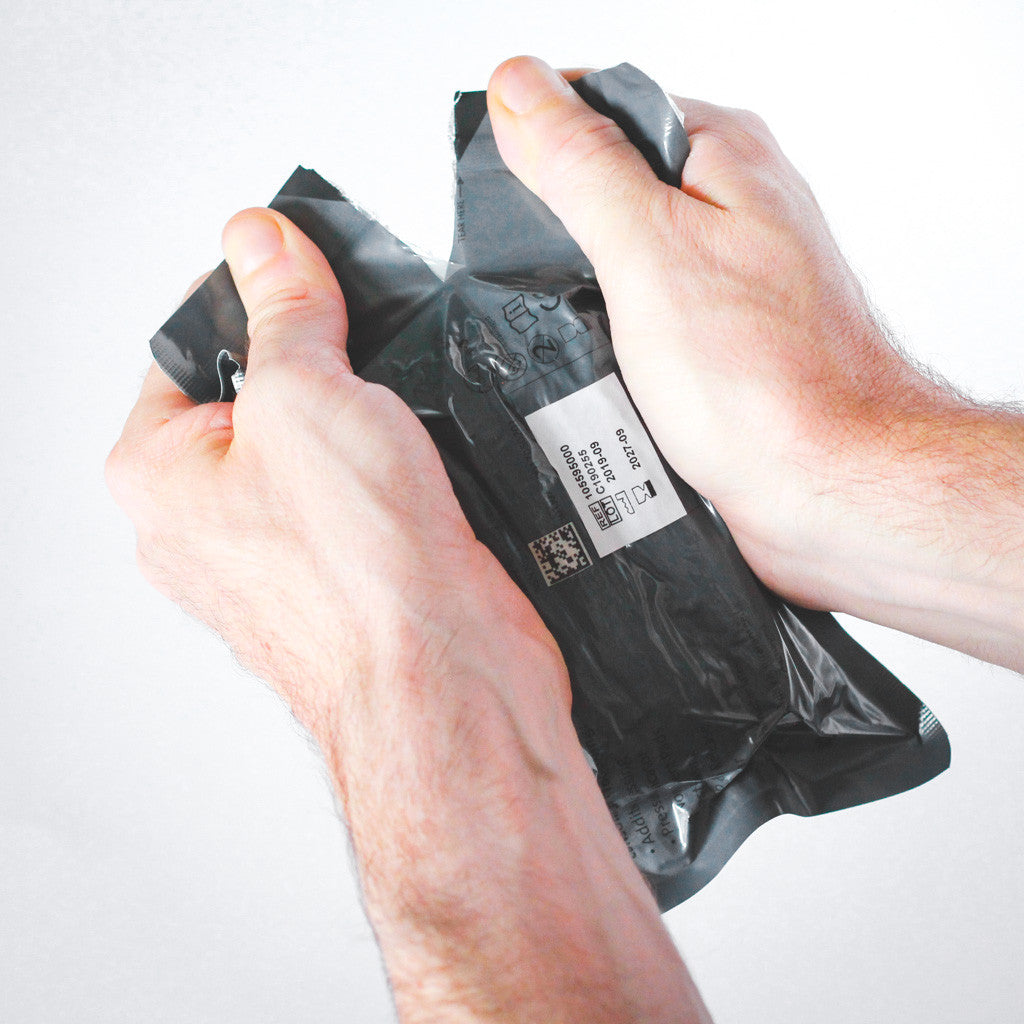 Israeli T3 Bandage, being opened