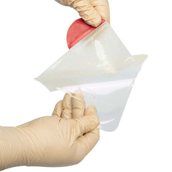 NAR HyFin® Vent Chest Seal, being peeled