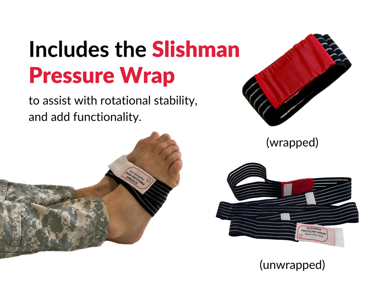 Slishman Traction Splint Compact (STS-C) by rescue essentials includes the Slishman Pressure Wrap