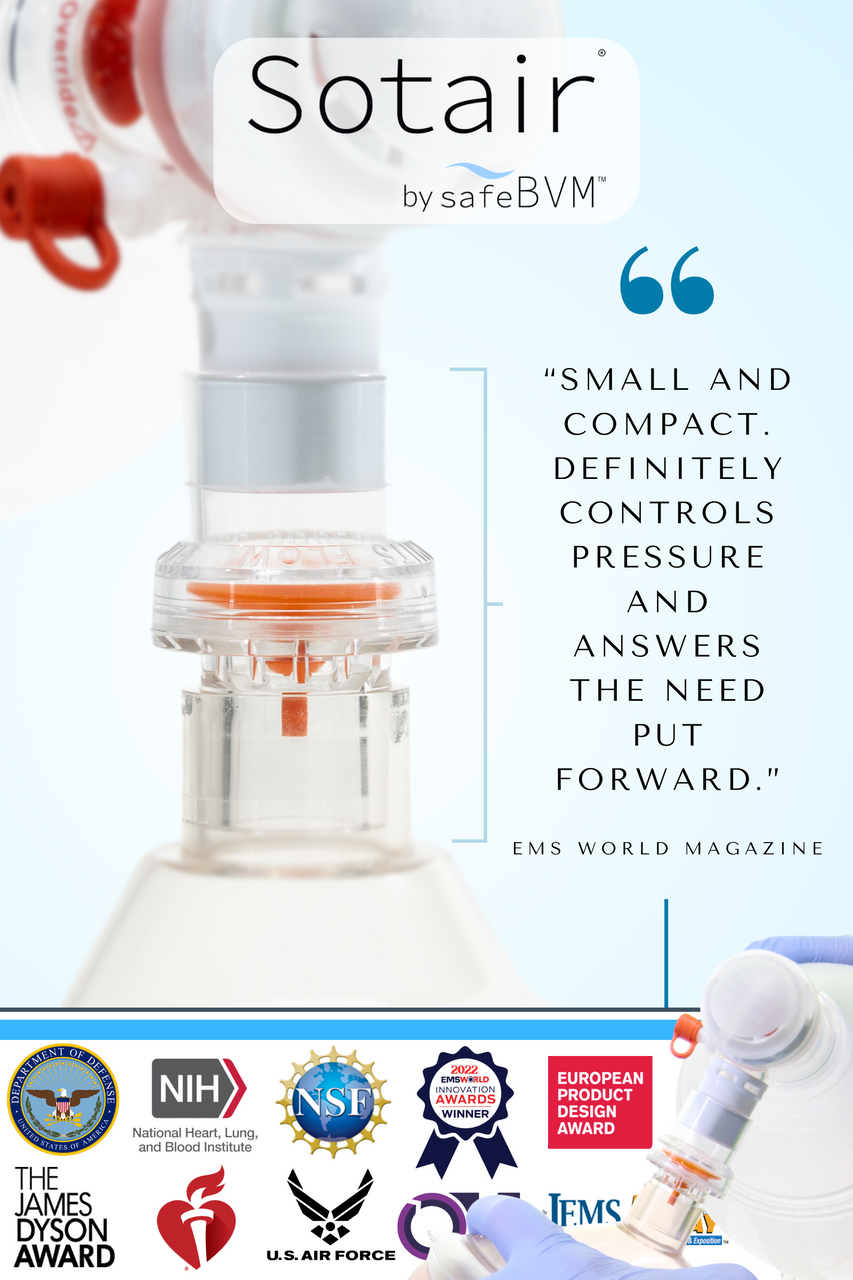 Adult BVM Pressure Device graphic with quote
