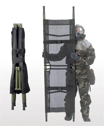 NAR Collapsible Litter - Raven Model 90C by North American Rescue NAR standing and collapsed