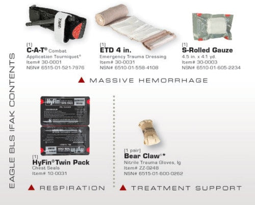 NAR Eagle IFAK w/Combat Gauze by North American Rescue NAR contents