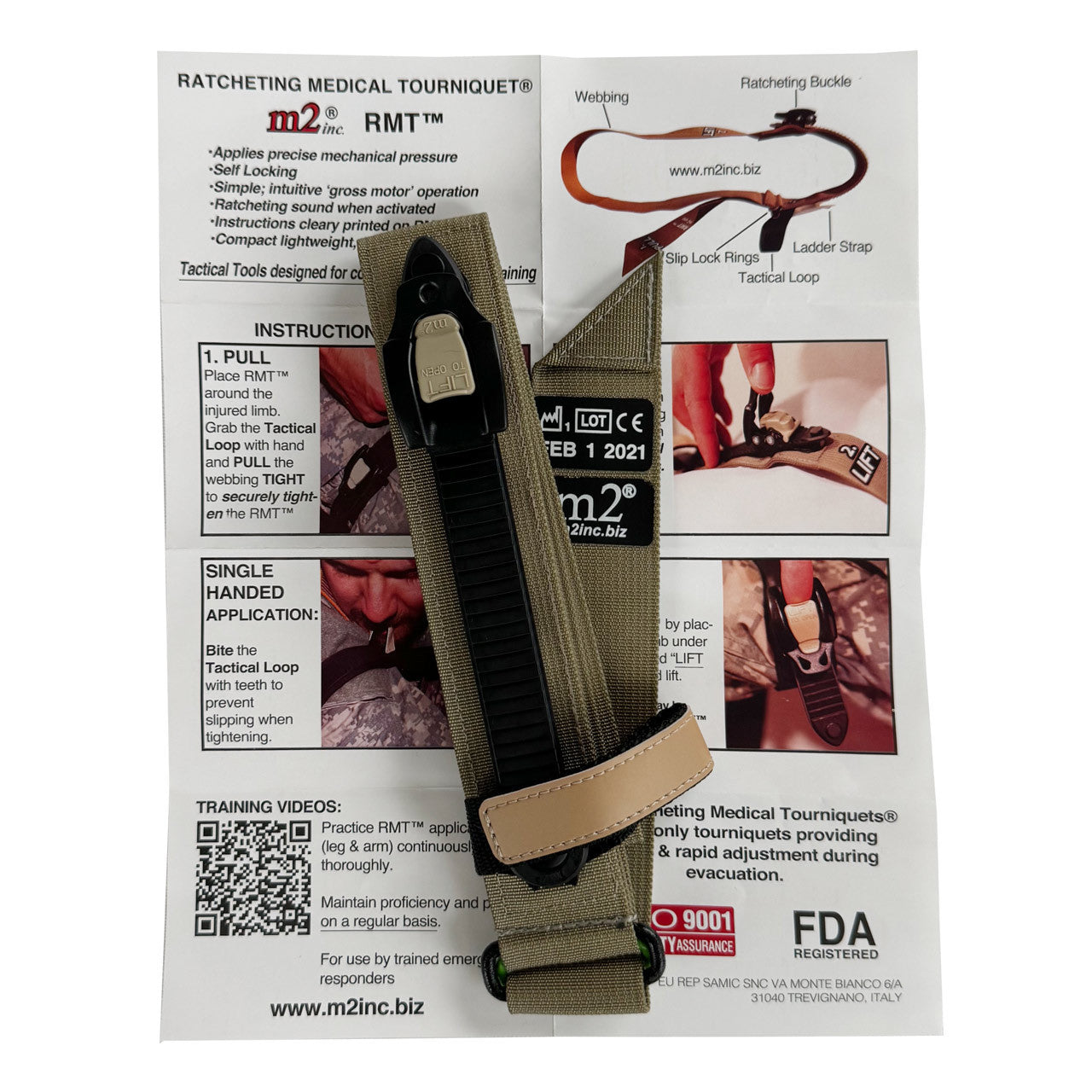 M2 1.5" Tactical Ratcheting Medical Tourniquet