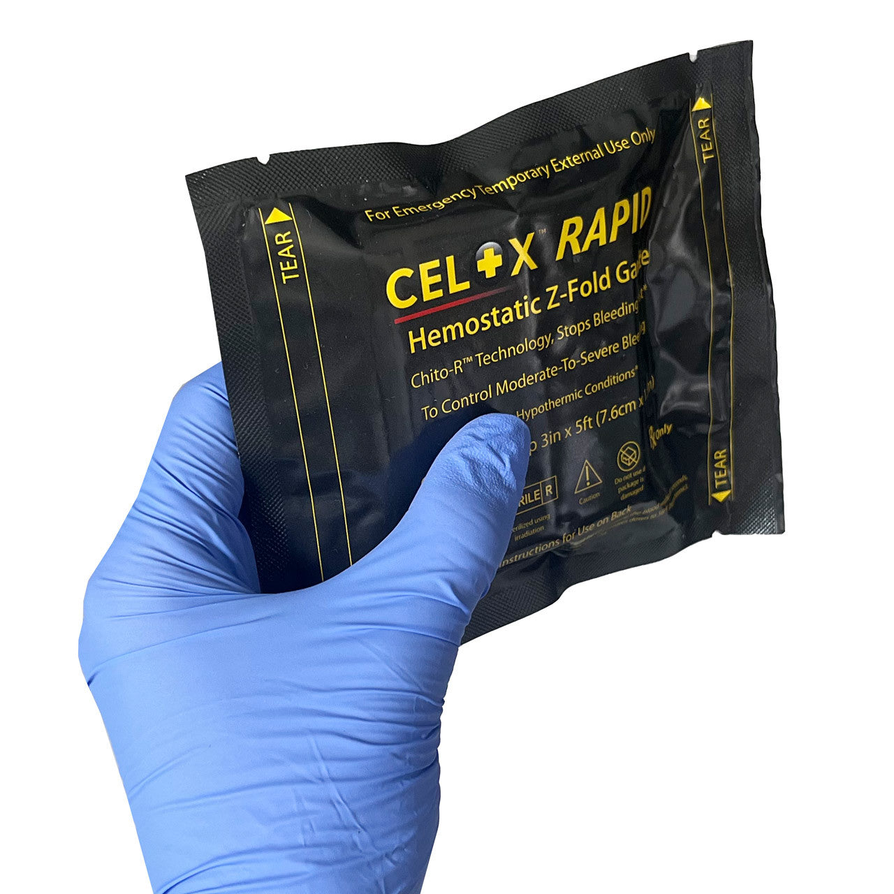 Celox Rapid Gauze, in hand