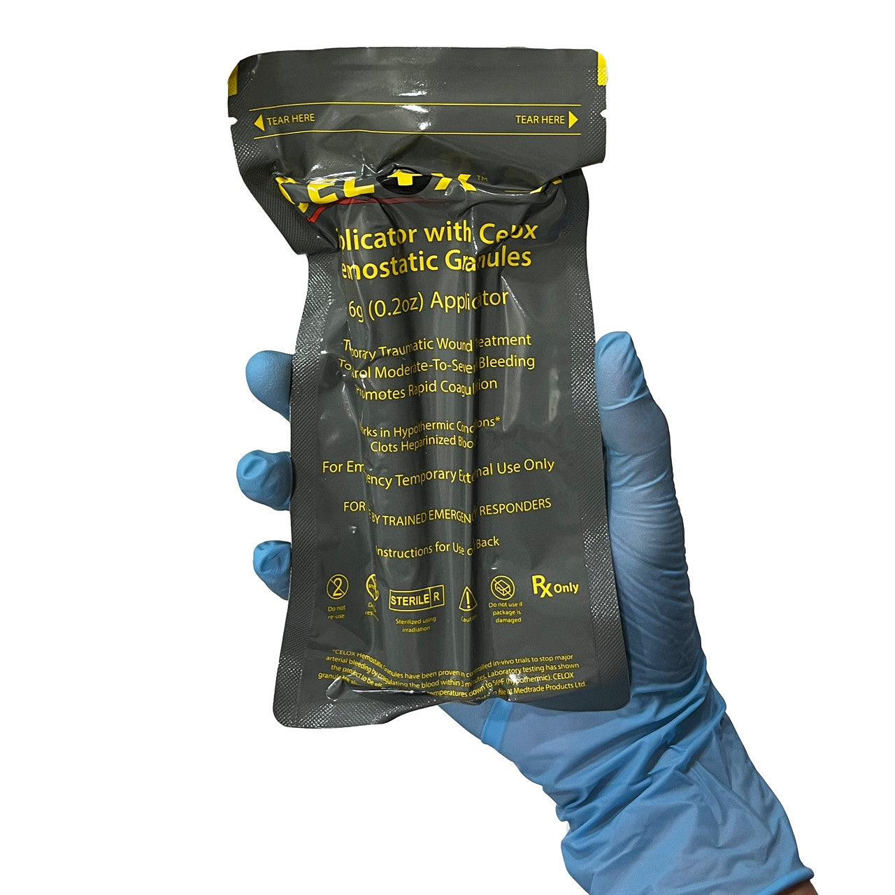 Celox-A, packaged in hand