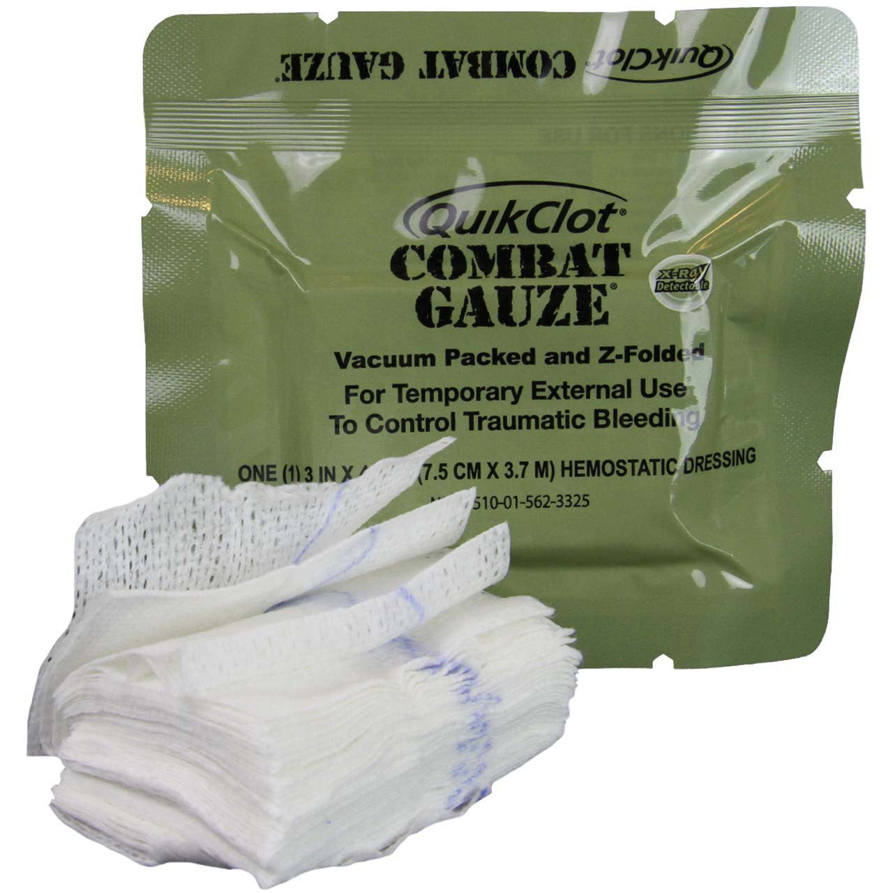Combat Gauze hemostatic dressing by QuikClot military version