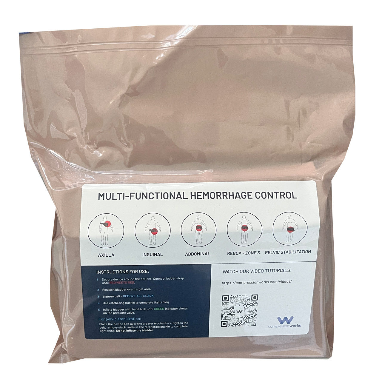 AAJTS - Abdominal Aortic & Junctional Tourniquet, Packaged back