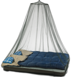 Protects a large sleeping area from the threat of flying insects and resulting disease.