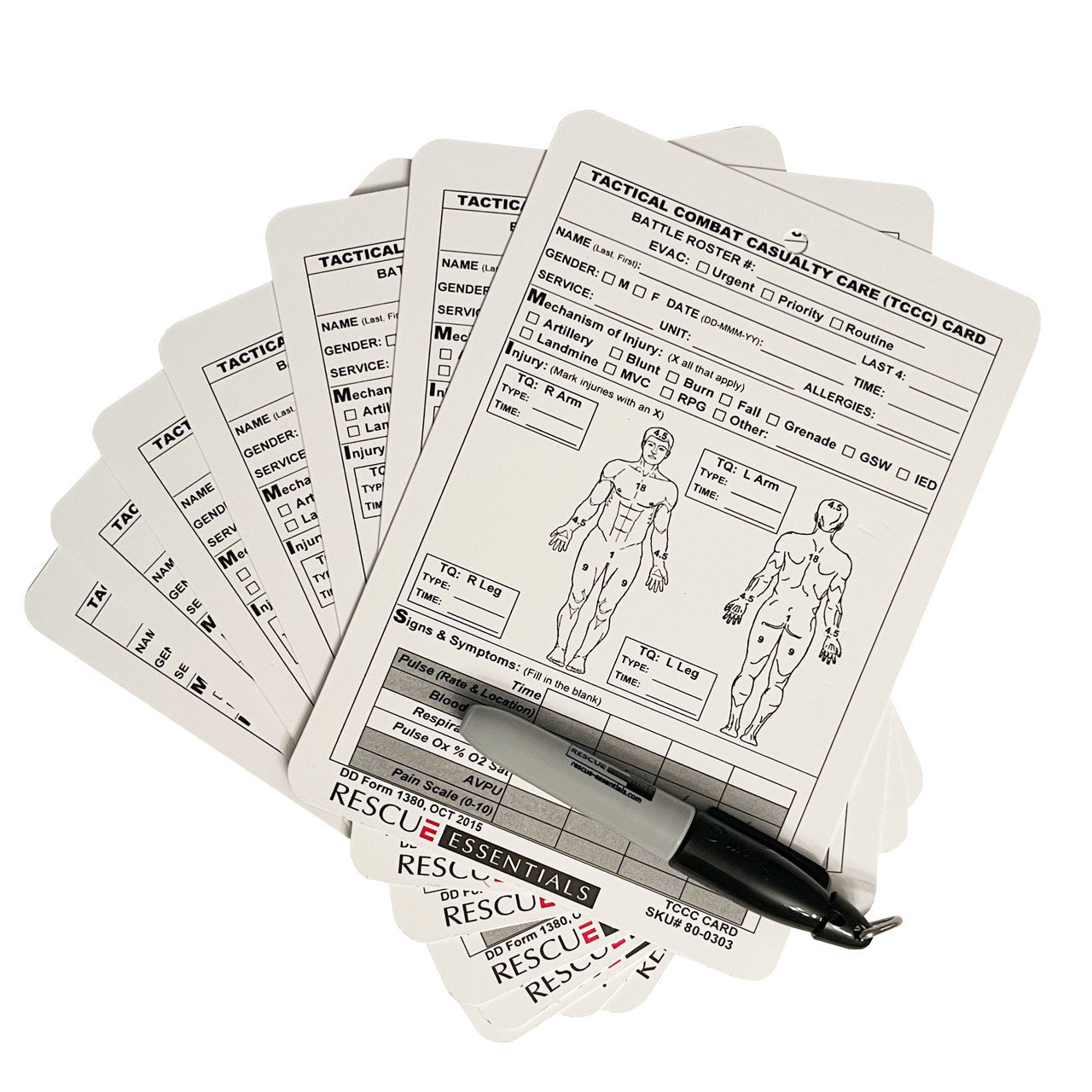 Combat Casualty Card-8 Pack w/ Sharpie Marker, fanned out