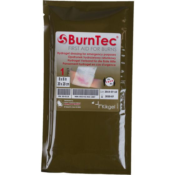 8" x 8" BurnTec® Dressing, front of packaging