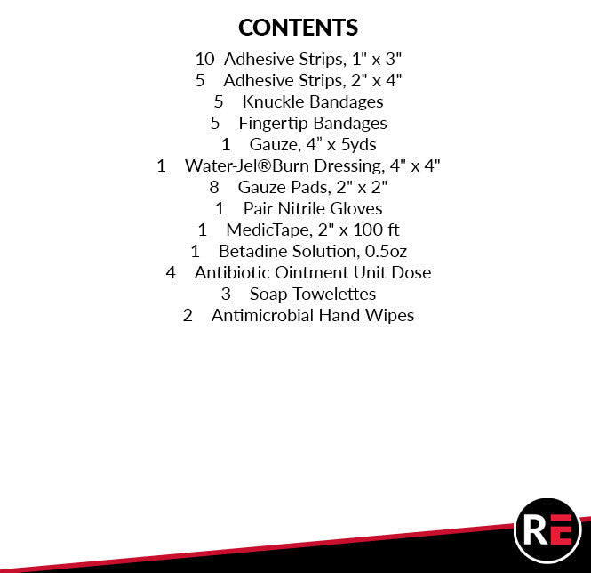 Minor First Aid Kit, contents list