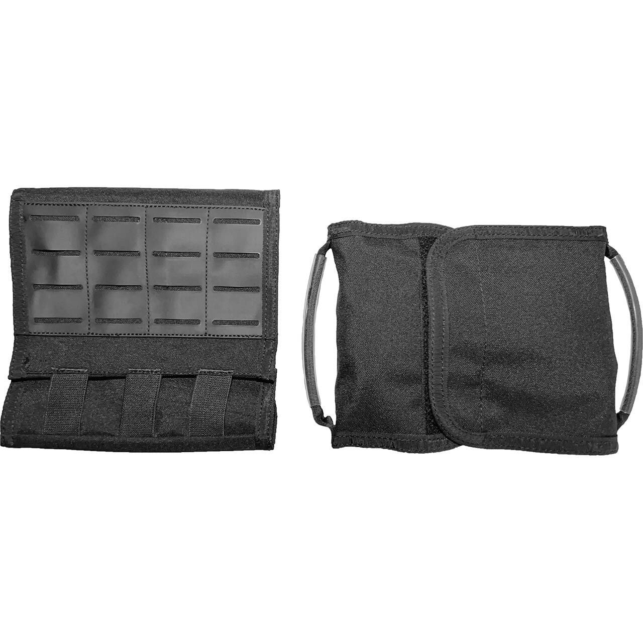 Rescue Essentials FLAT IFAK Pouch, Black, Front showing the external sleeve and interior pouch