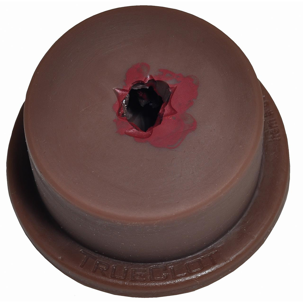 Dark Tone Luna TrueClot Basic Packing Trainer (BPT) wound simulator trainer showing artificial gun shot wound, top view