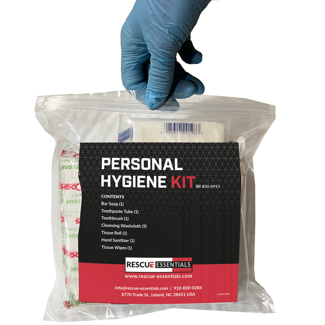Basic Personal Hygiene Kit, front in hand