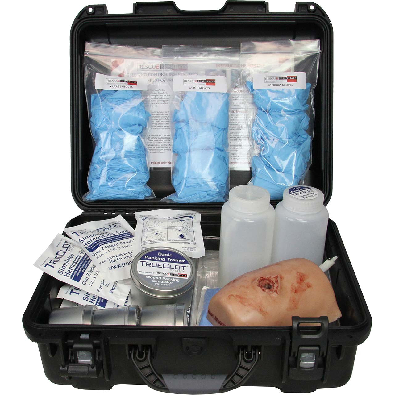 Rescue Essentials Basic Packing Trainer Instructors Kit, open front