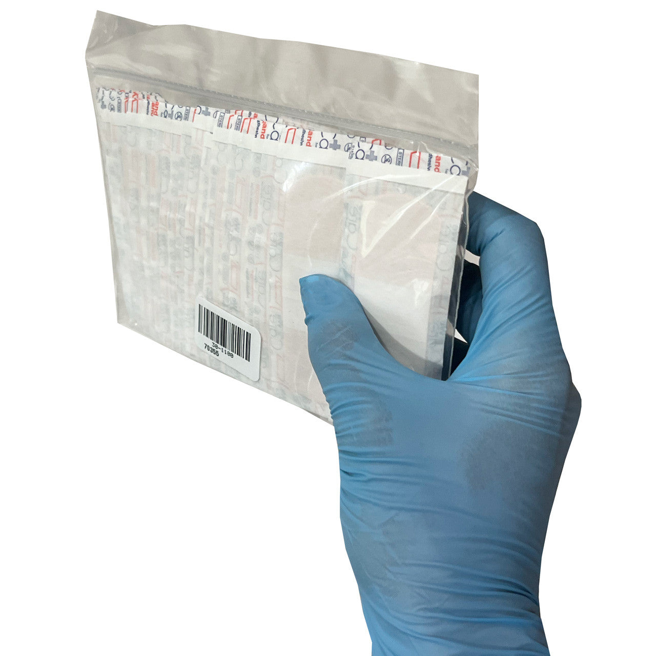 Assorted Adhesive Bandages, in hand back-side