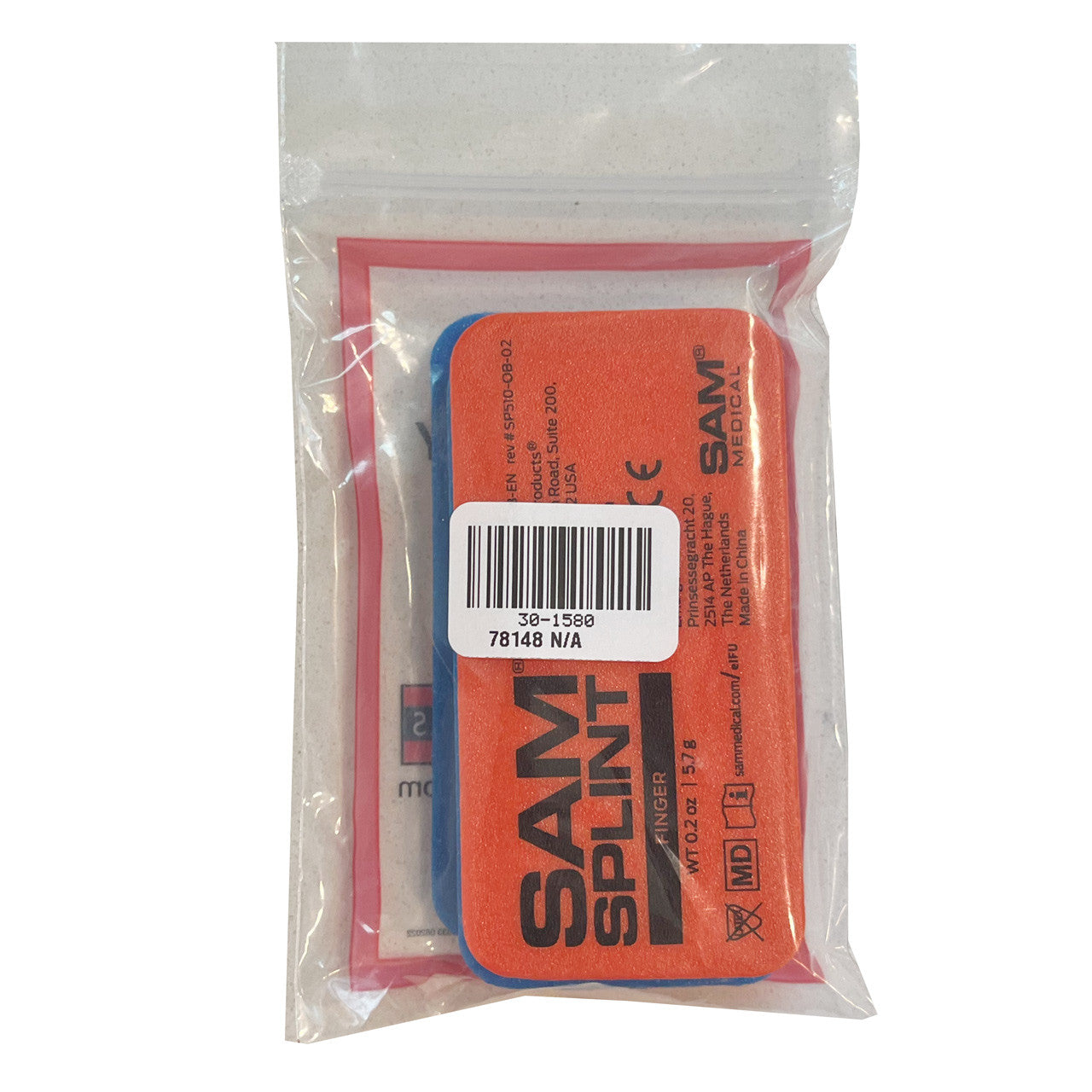 SAM Finger Splint, back of packaging