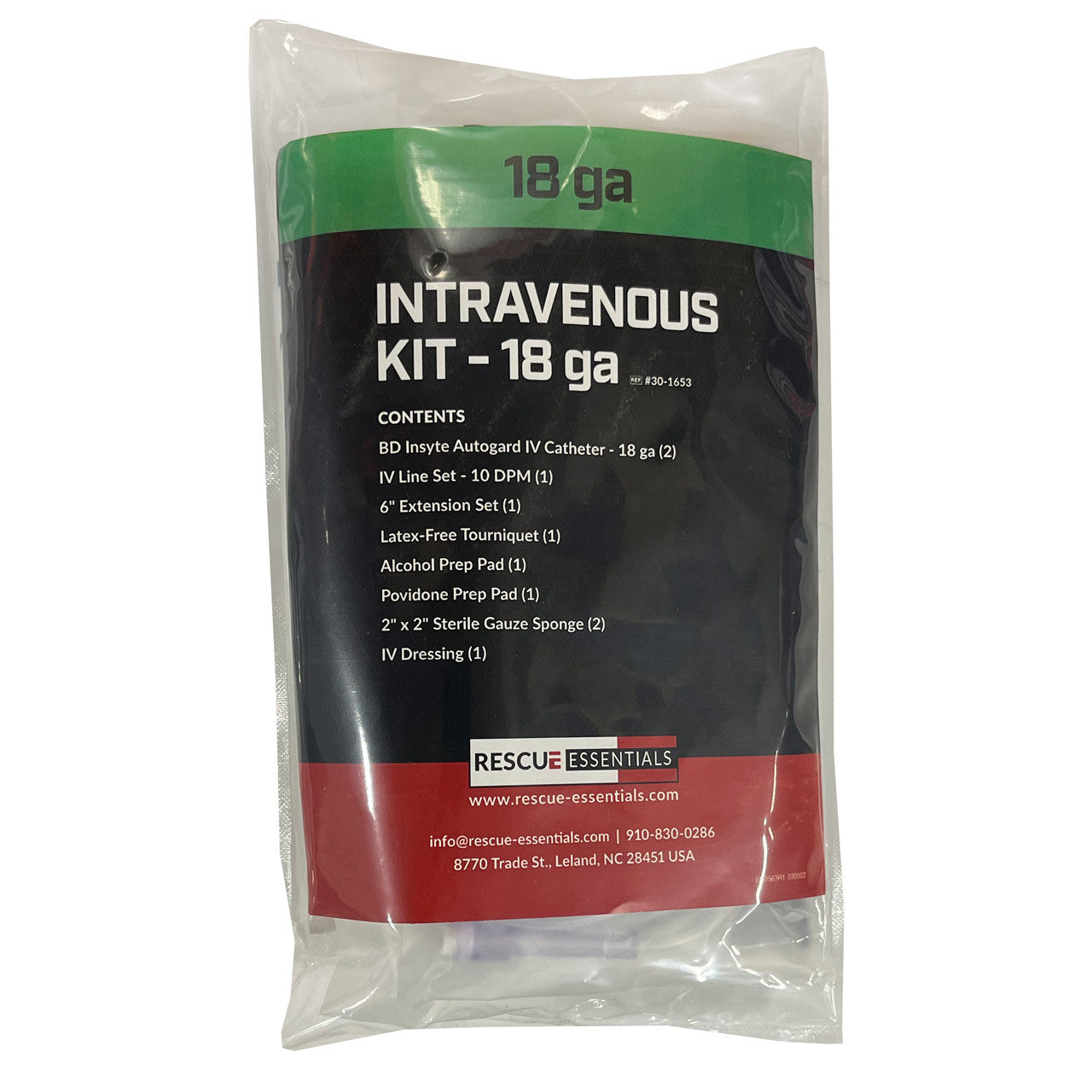 Intravenous Kit 18 gauge front