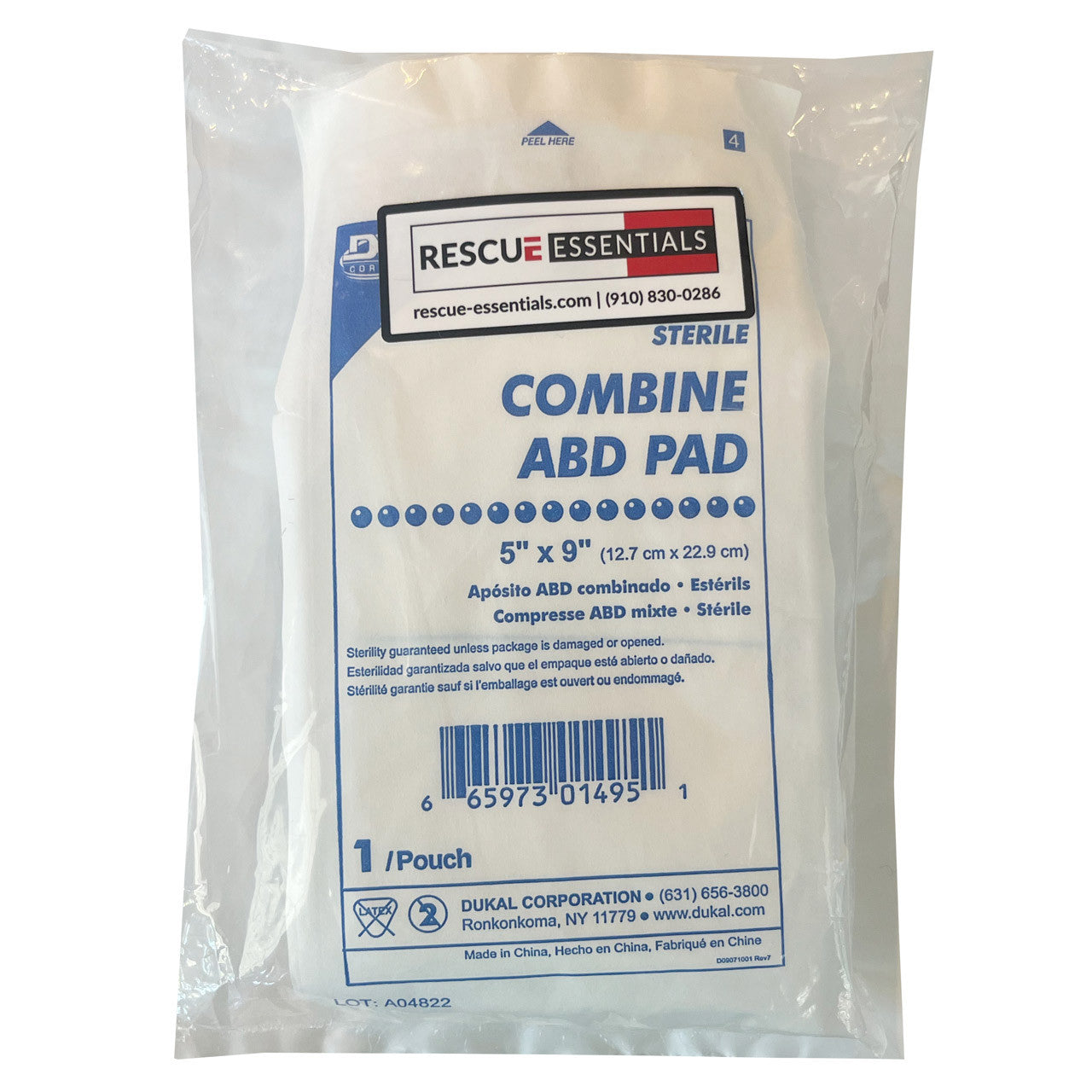 Combine ABD Pads, front of packaging