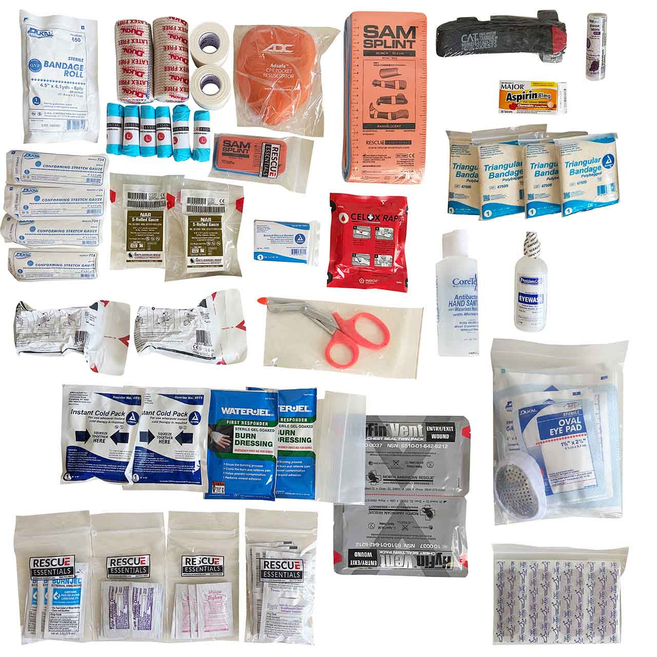 First Responder Vehicle Kit by rescue essentials, Contents