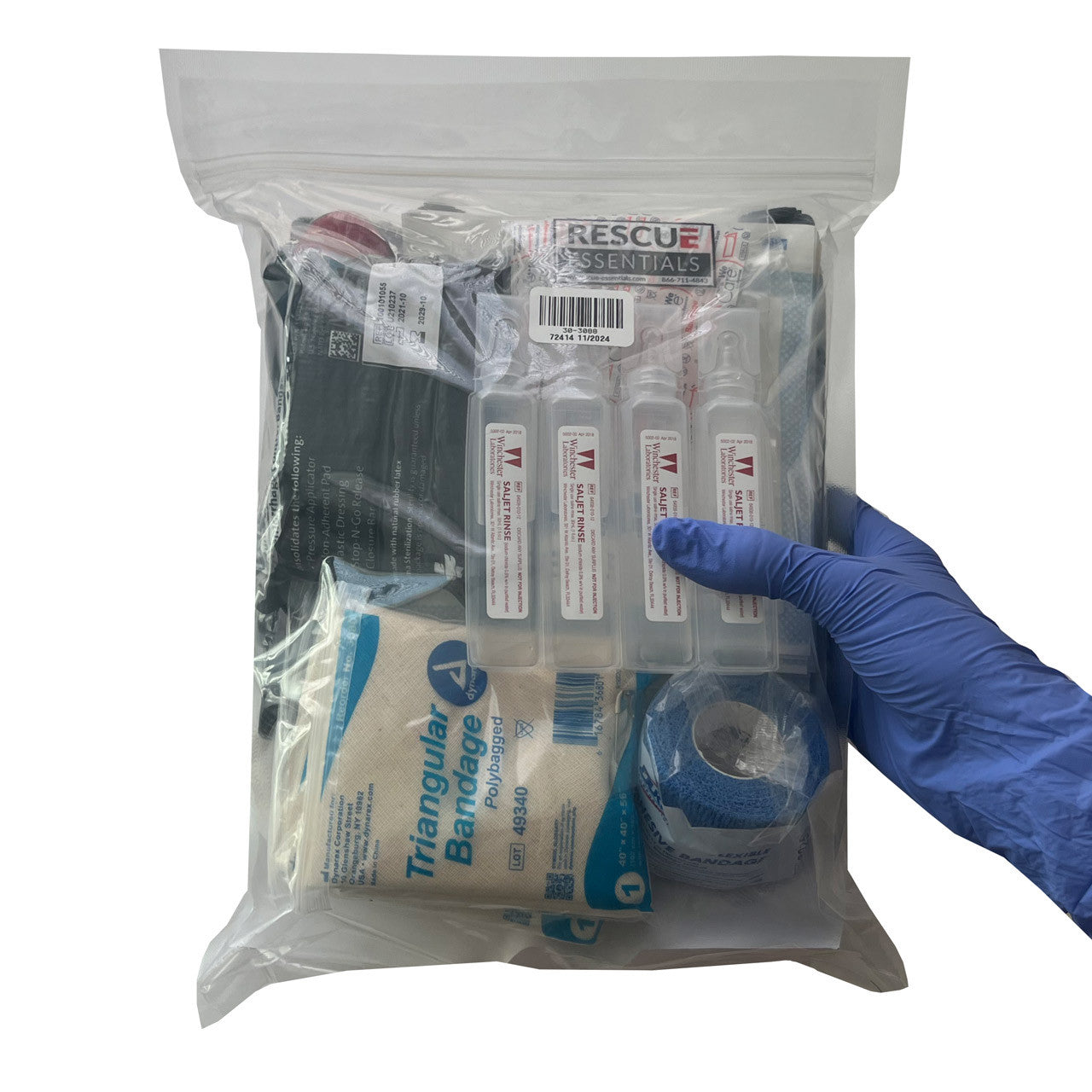 USCG Aircraft First Aid Refill Kit, in hand (back)