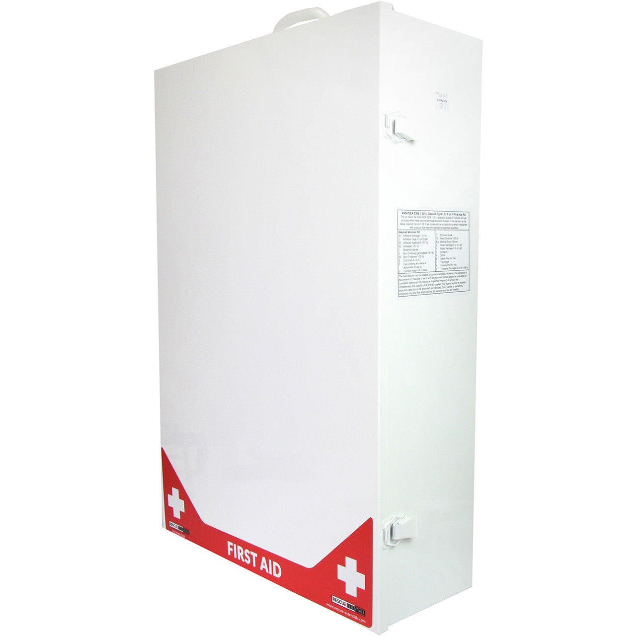 Class B 4-Shelf ANSI-Rated First Aid Kit 150 Person, shown closed quarter view