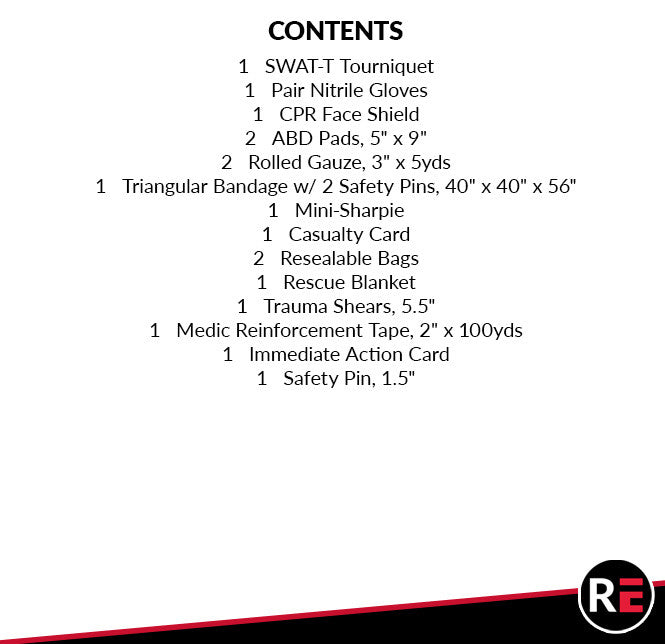 Individual Response Kit II, contents list