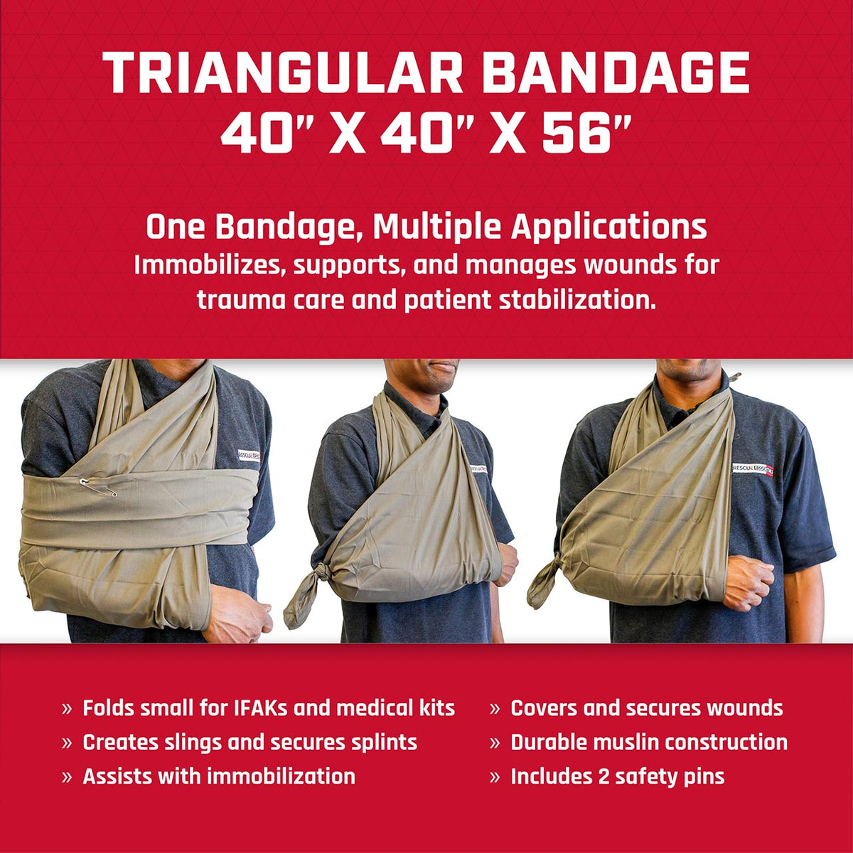 Triangular Bandage, 40” x 40” x 56”