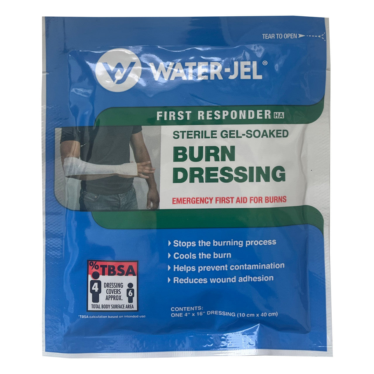 Water-Jel® 4" x 16" Burn Dressing, front of packaging