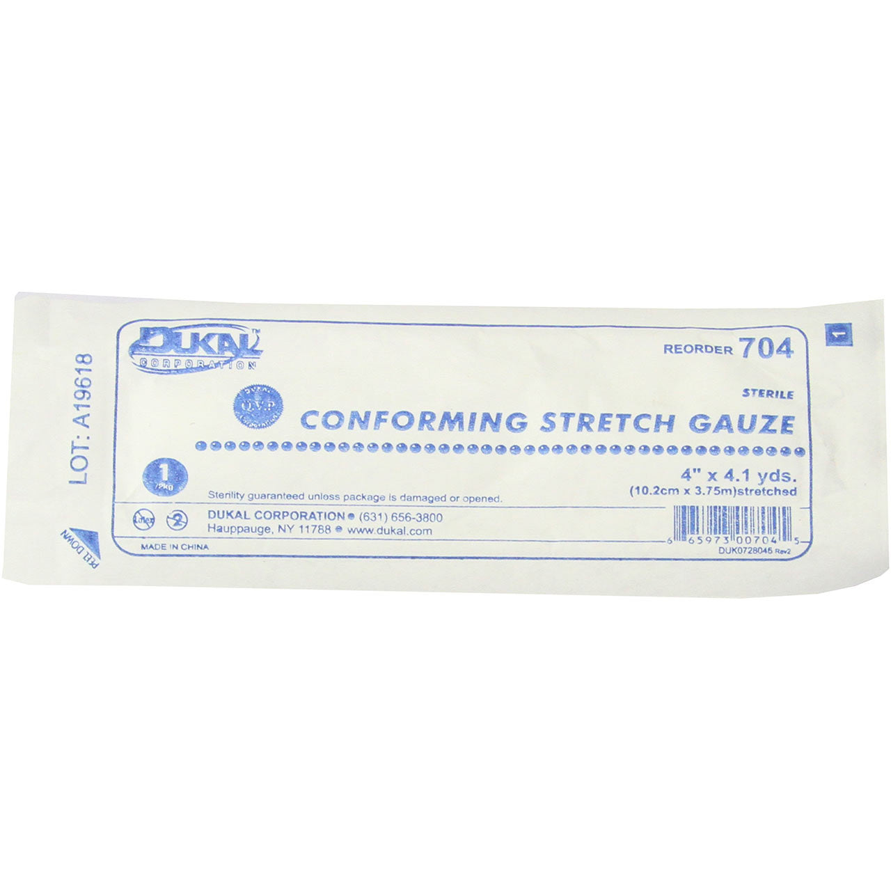 Conforming Stretch Sterile Gauze, front of packaging