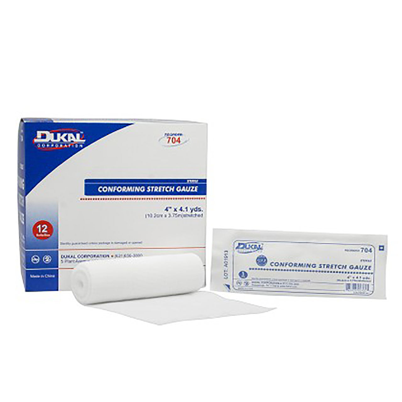 Conforming Stretch Sterile Gauze, box and gauze
