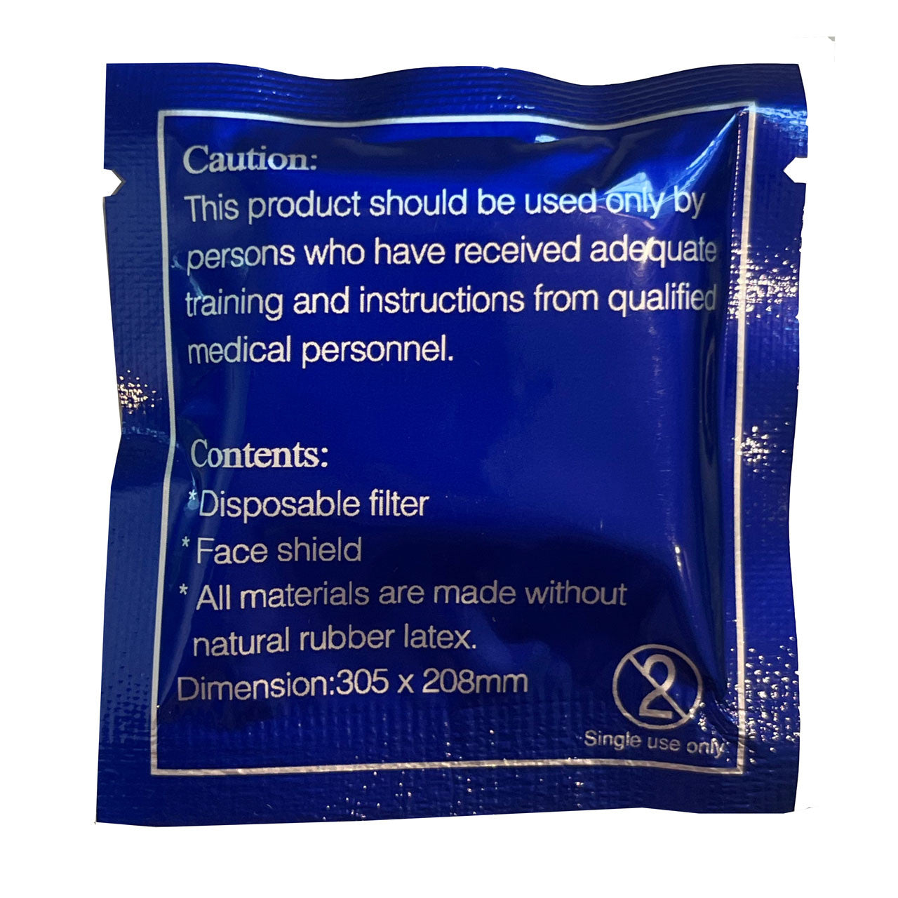 Adsafe CPR Face Shield, back of packaging