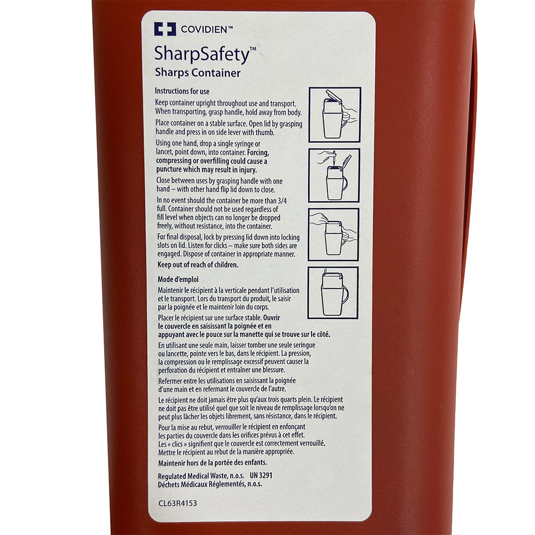 Sharps Container 1qt, back instructions