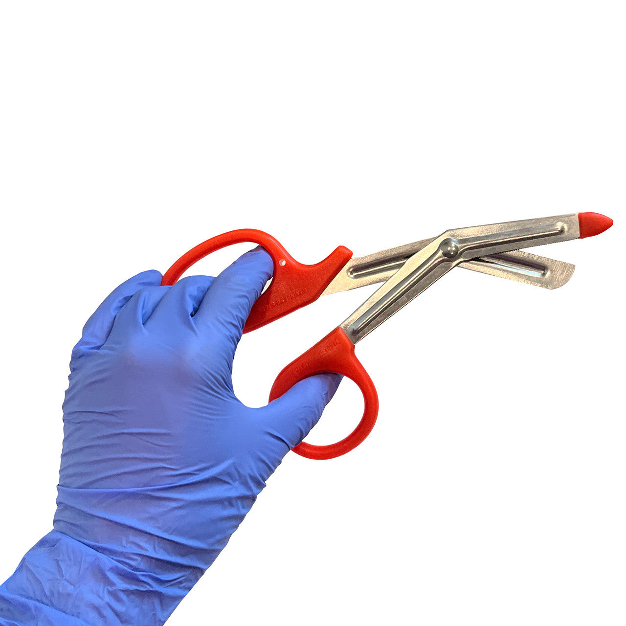 Orange Handled Shears, in hand