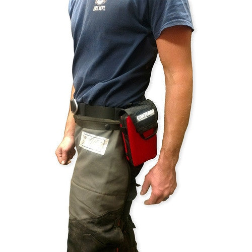 Sawyer Bleeding Control Kit shown mounted on a person belt