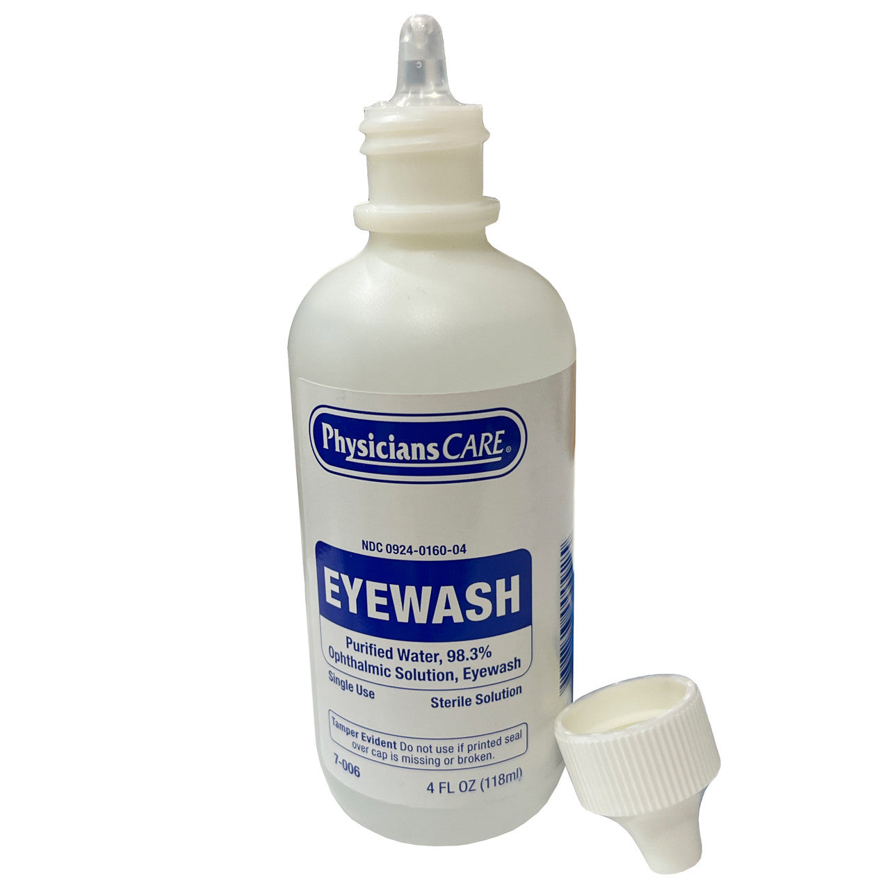 Eyewash, with lid off