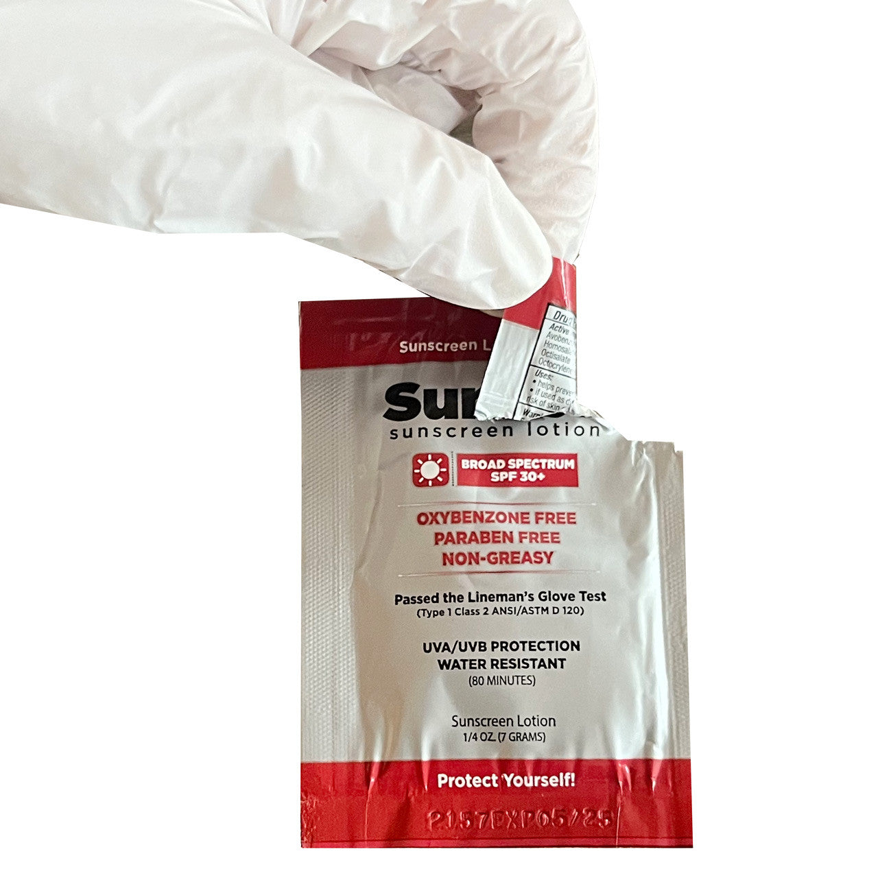 Sunscreen, being opened