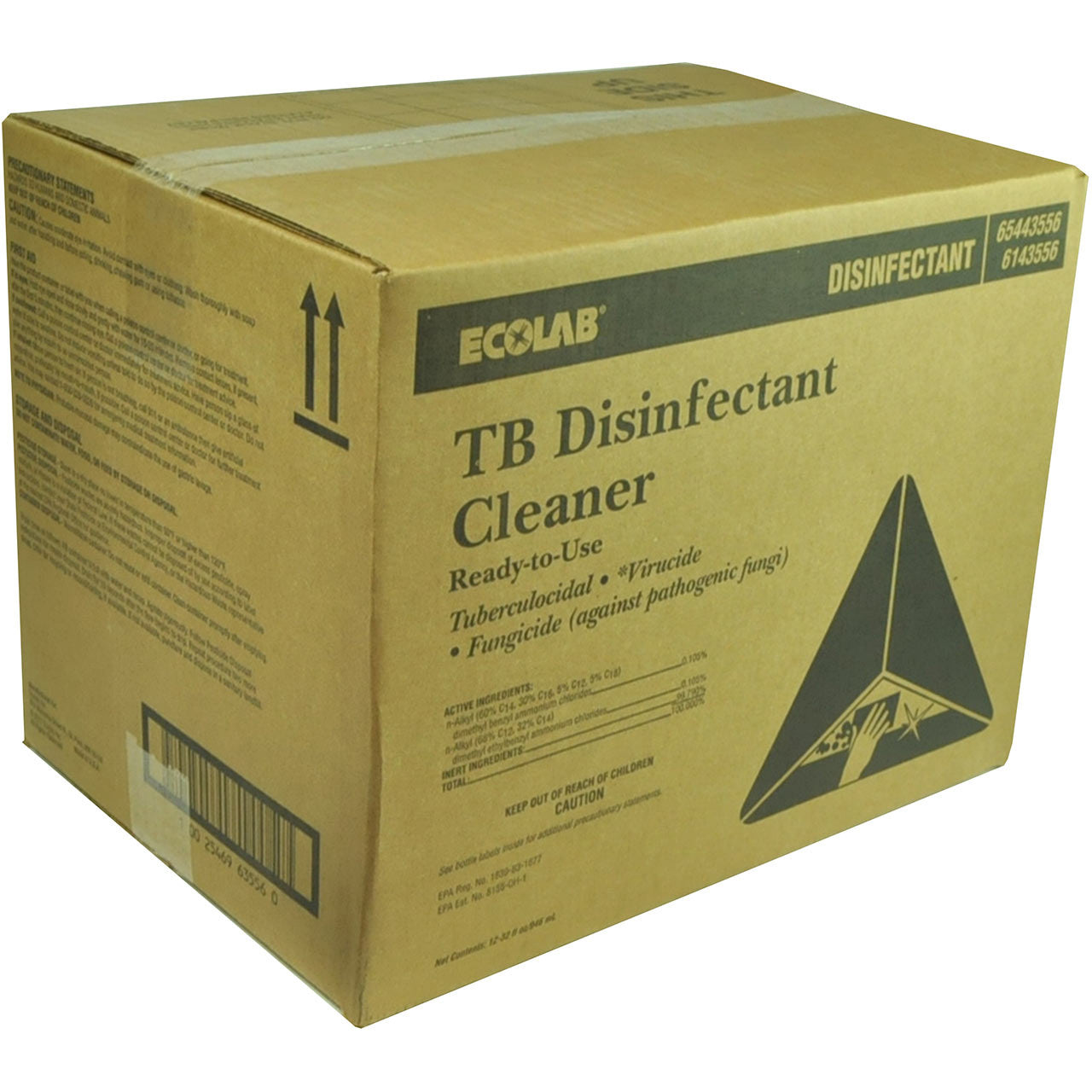 TB Disinfectant Cleaner RTU by ecolab in packing case of 12 bottles close box