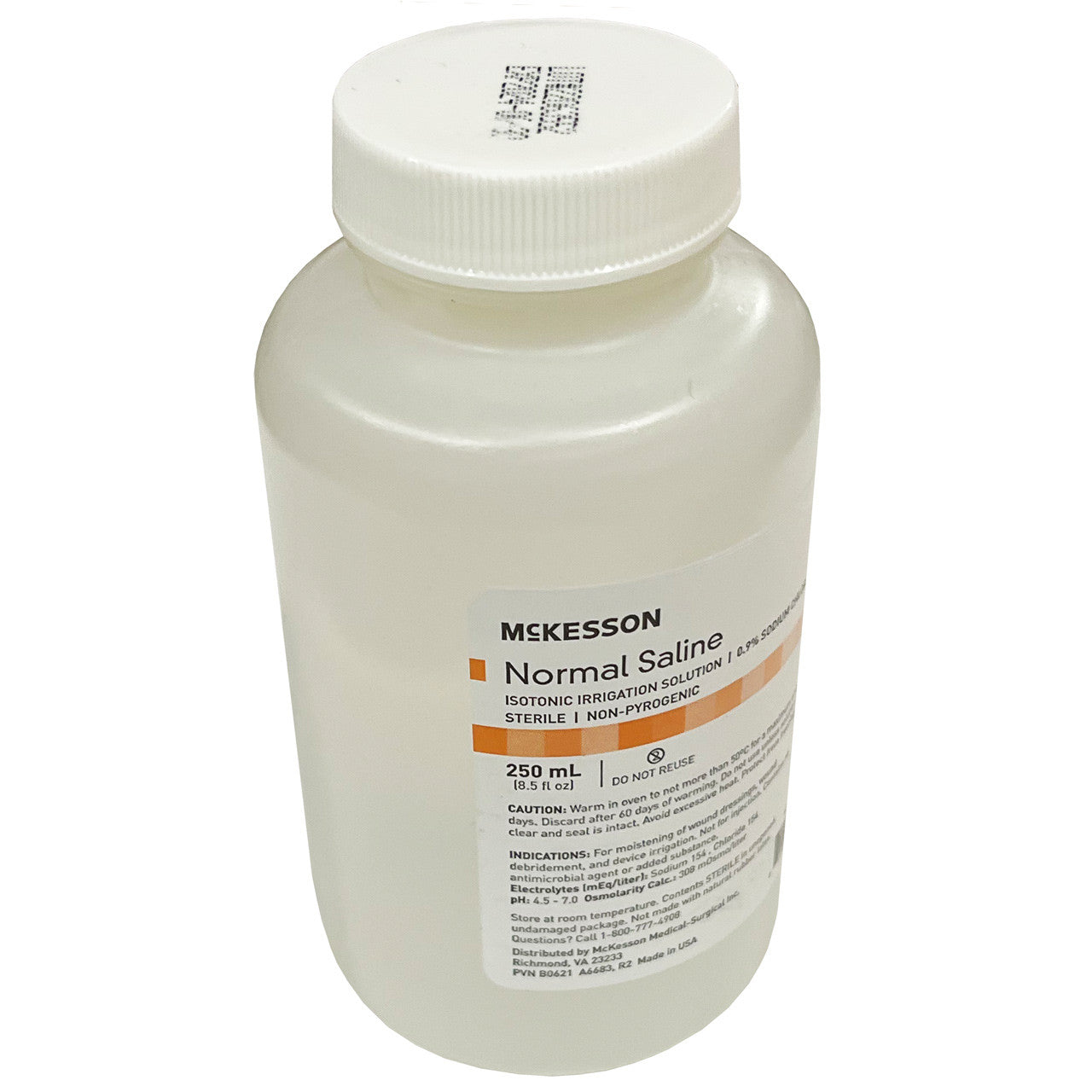 Saline Solution for Irrigation, top of bottle