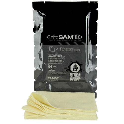 Chito-SAM™ 100 - 3" X 6', Z-Fold Hemostatic with packaging