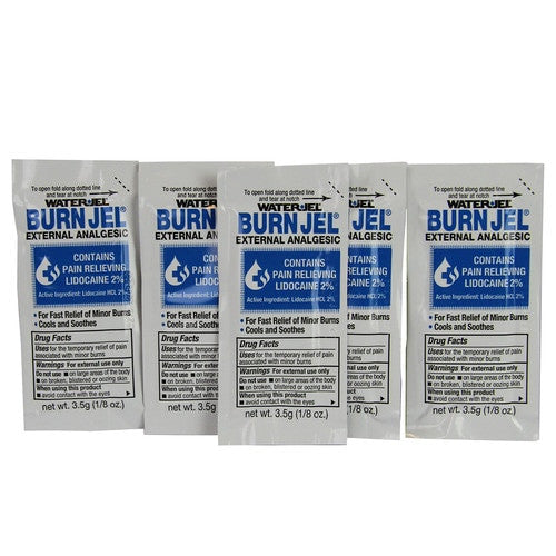 Water-Jel Burn Gel with Lidocaine 5 pack in single Unit Doses