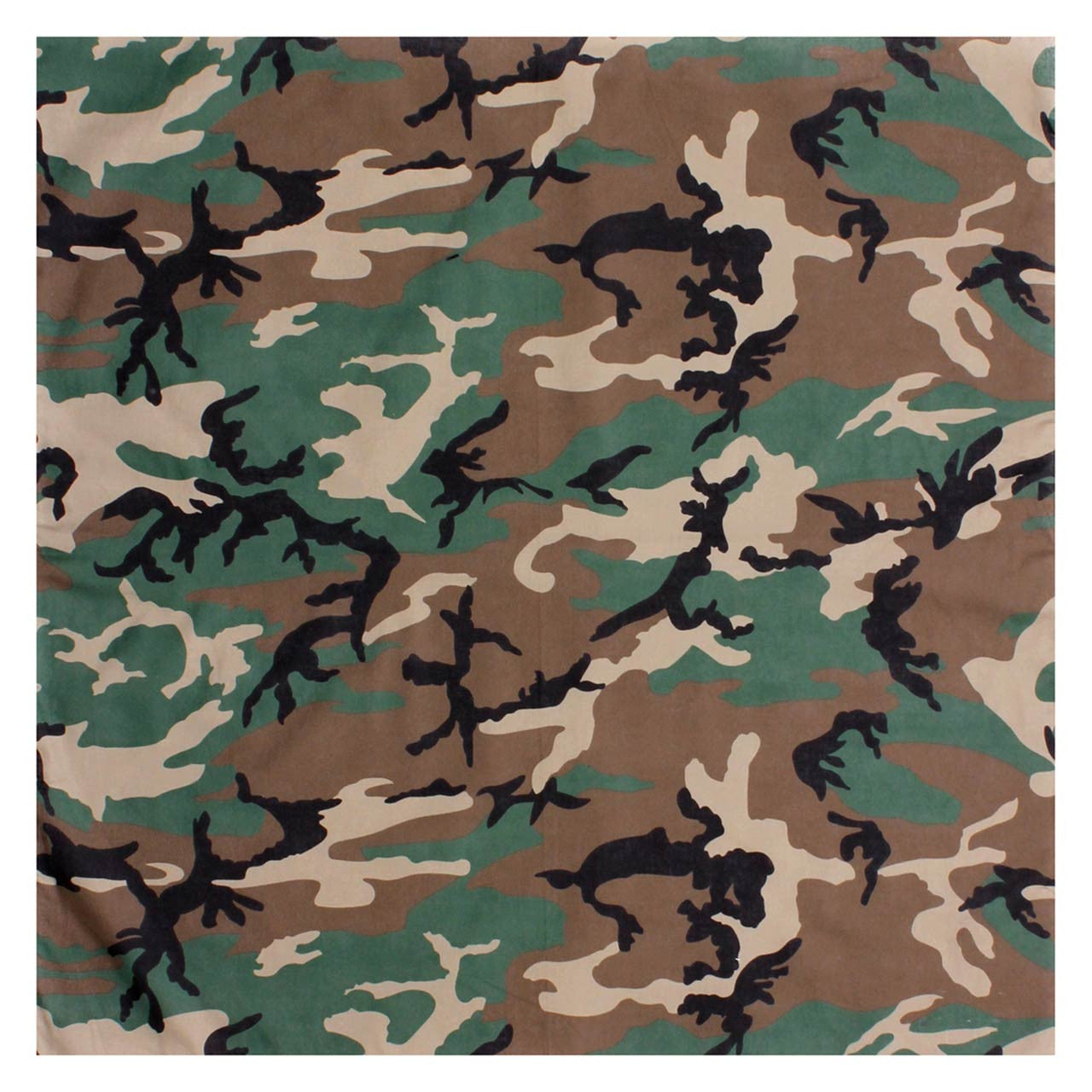 Bandana, Various Colors, 27" x 27", Woodland Camo