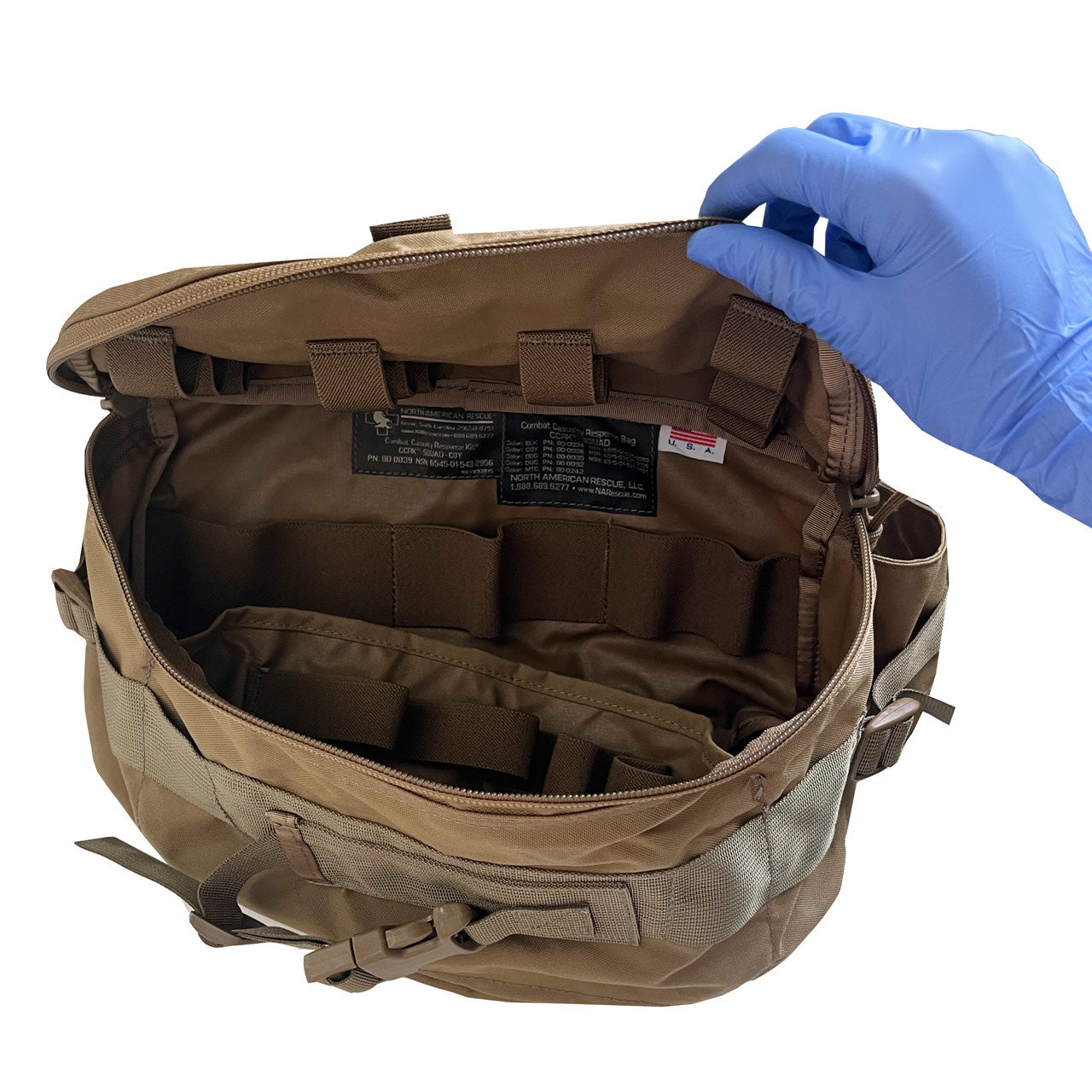 NAR Squad Bag, coyote tan, top open