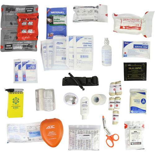 Advanced Outdoor Range Medical Kit, contents laid out