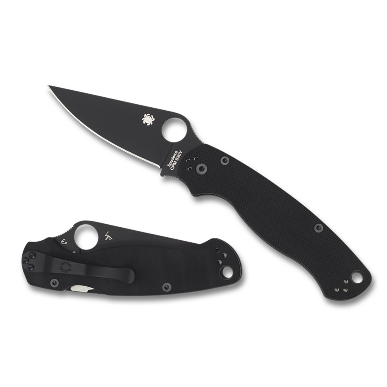 Spyderco Para Military 2 G-10 Knife, open and closed