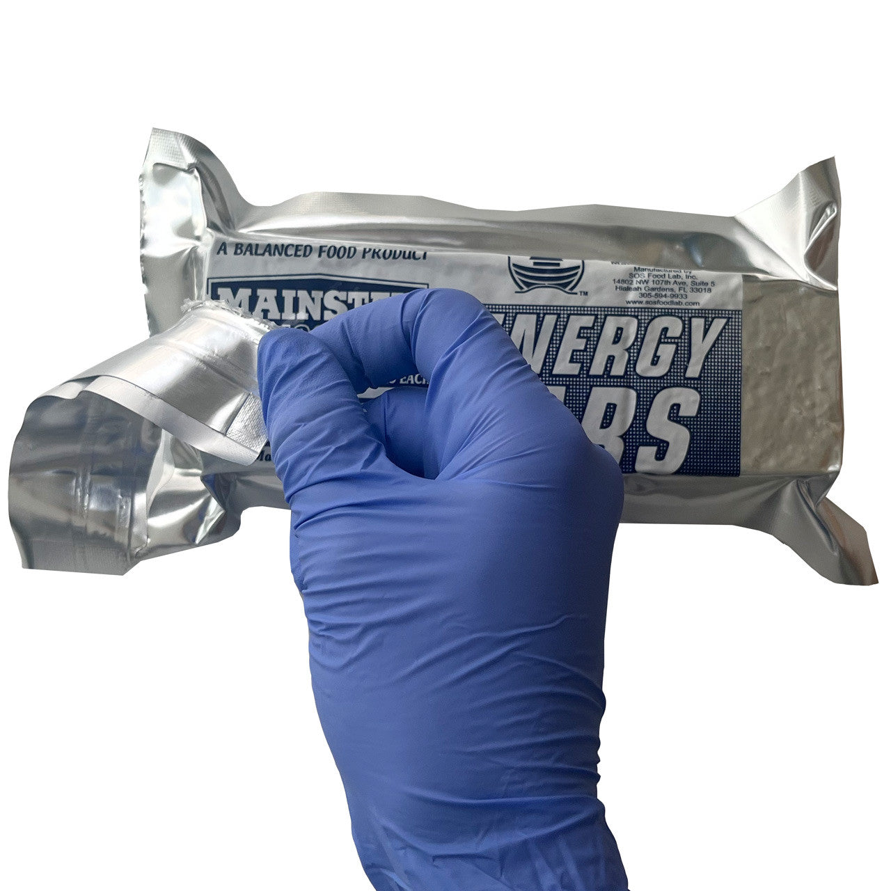 Emergency Food Energy Bar, Packaging being opened