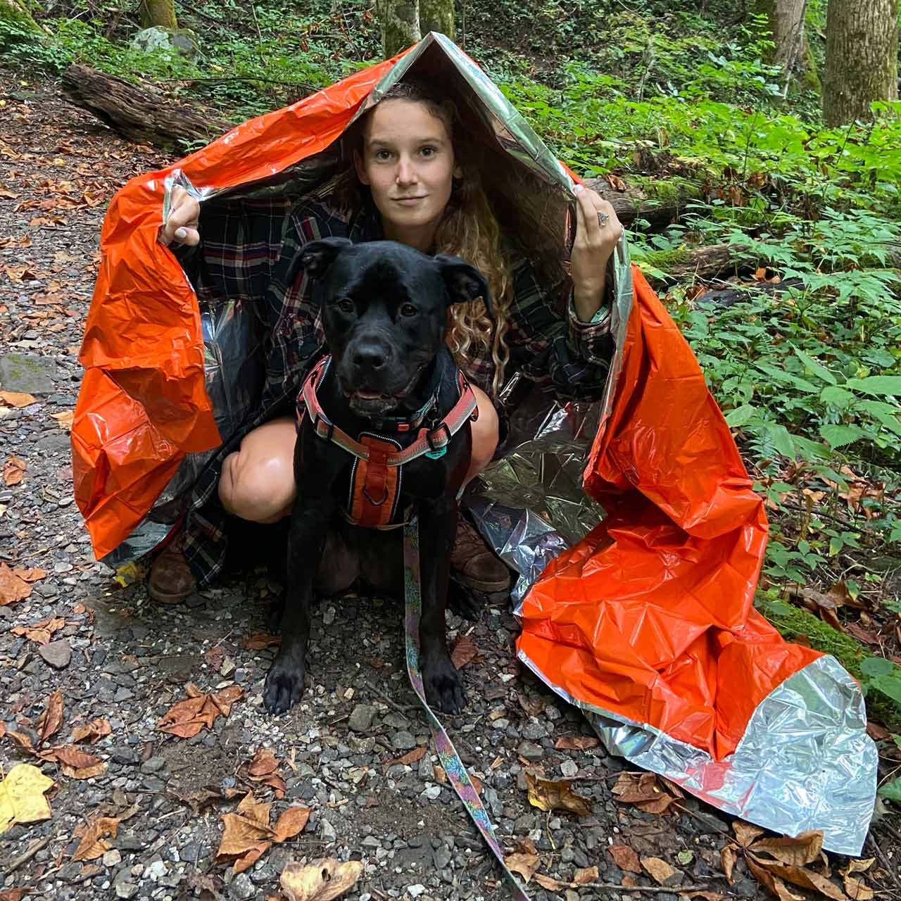 Orange Hypothermia Wrap, in use