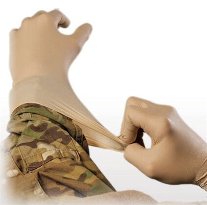 Nitrile Gloves, being pulled