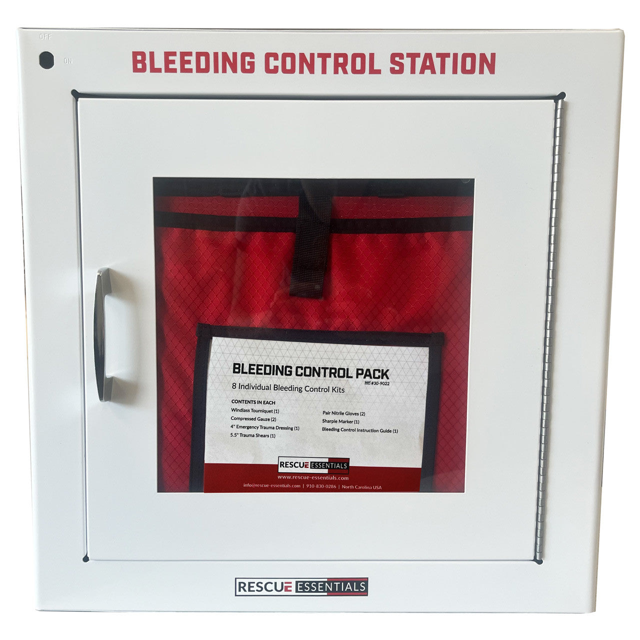 Bleeding Control Station - IFAK Insert With Wall Mount Cabinet + 2 QuikLitters