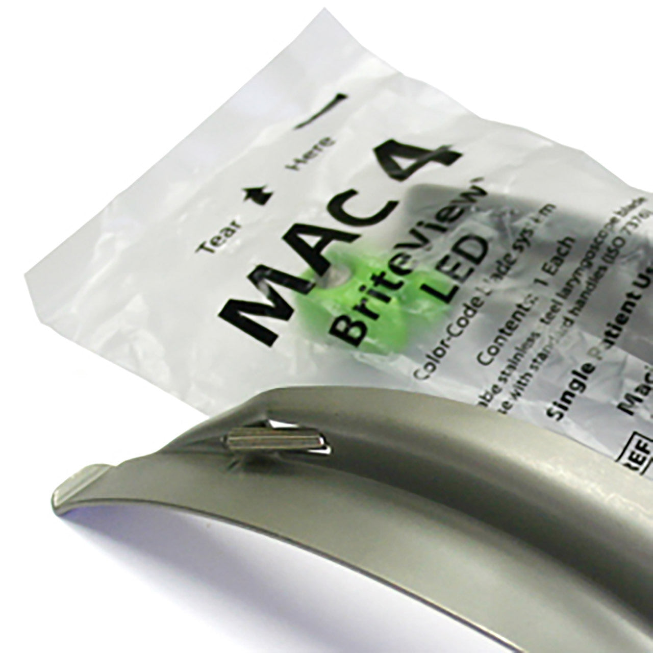 Laryngoscope Blade, open and in packaging